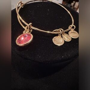 Alex and Ani deep pink (October) birthstone bracelet
